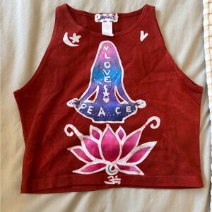 Red Love & Peace Crop Top